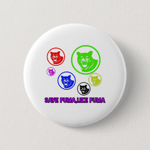 save puma,like puma 6 cm round badge