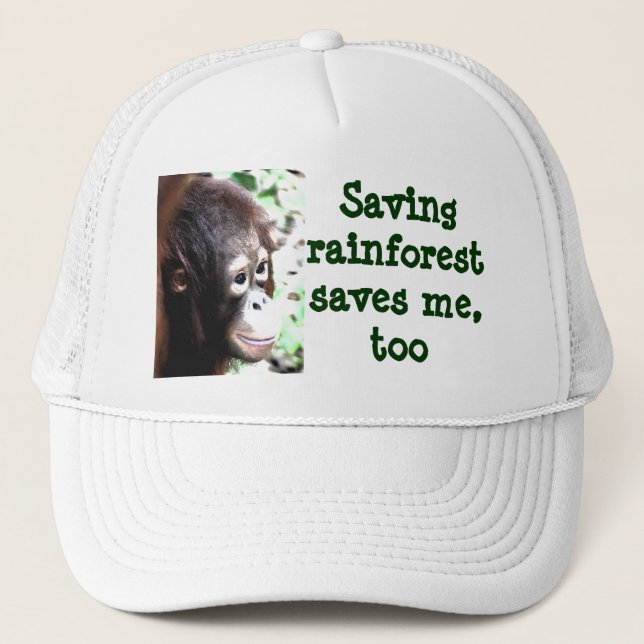 Save Rainforest, Save Wildlife Trucker Hat (Front)