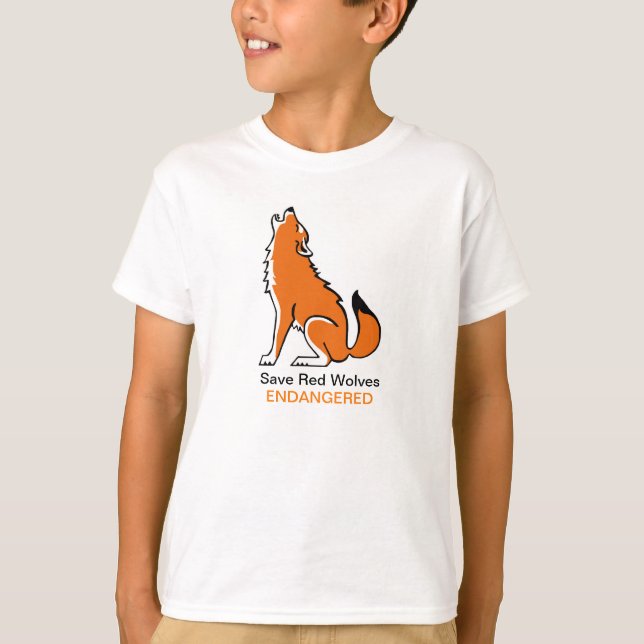 Save Red WOLVES - Endangered animal graphic T-Shirt (Front)