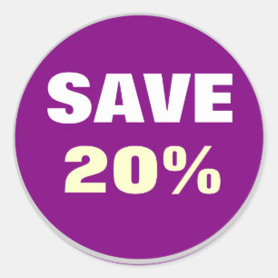 Save round stickers