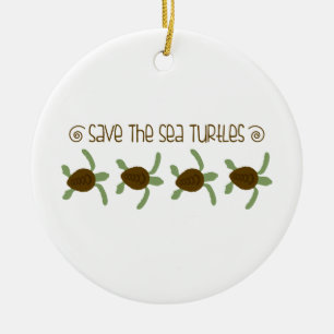 Save Sea Turtles Ceramic Tree Decoration