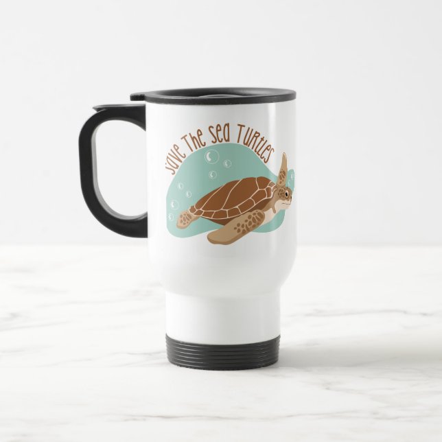 Save Sea Turtles Travel Mug (Left)