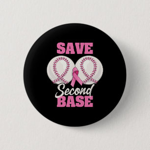 Save Second 2nd Byse Fun Bysebyll Breast Cancer Aw 6 Cm Round Badge