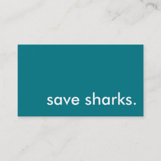 save sharks. business card