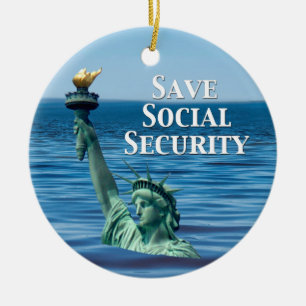 Save Social Security Ceramic Tree Decoration