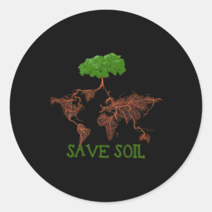 Save Soil Support Sadhguru To Save Our Lives Cute Classic Round Sticker
