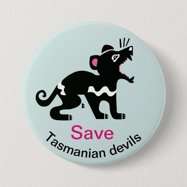 Save Tasmanian devils - Endangered animal graphic  7.5 Cm Round Badge (Front)