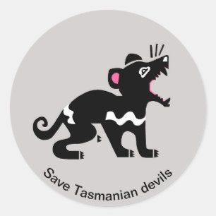 Save Tasmanian DEVILS -Wildlife -Endangered animal Classic Round Sticker