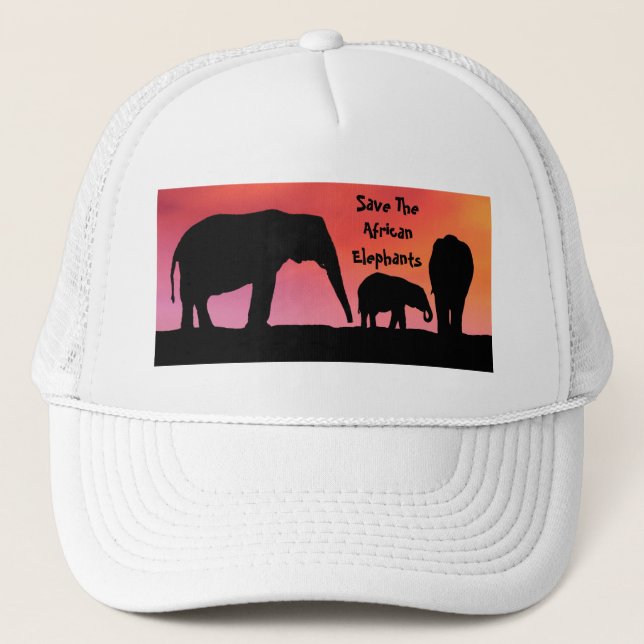 Save The African Elephants Trucker Hat (Front)