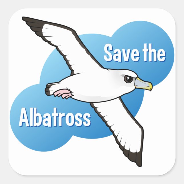 Save the Albatross (flight) Square Sticker (Front)