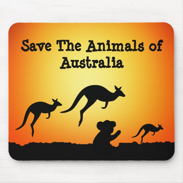 Save The Animals of Australia Mouse Mat (Front)