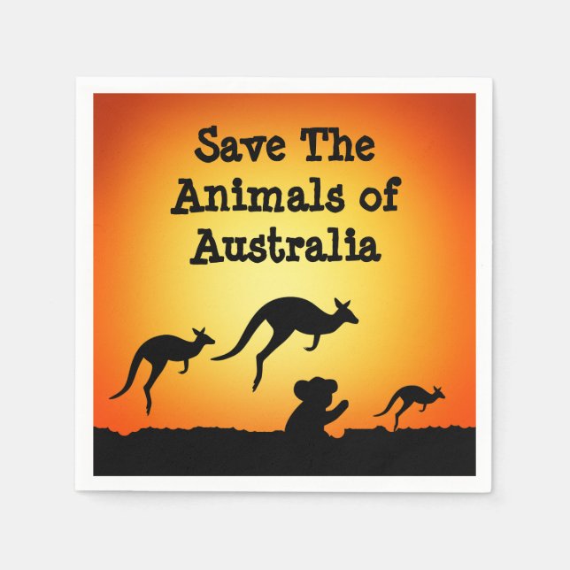 Save The Animals of Australia Napkin (Front)