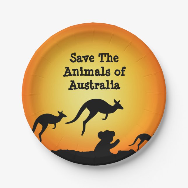 Save The Animals of Australia Paper Plate (Front)