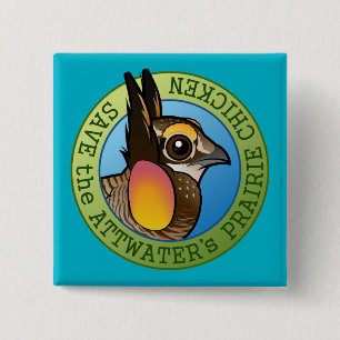 Save the Attwater's Prairie Chicken 15 Cm Square Badge