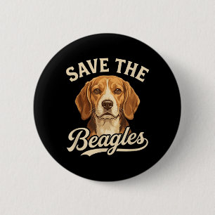 Save The Beagles Cute Dog Lover Design 6 Cm Round Badge