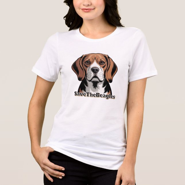 Save the Beagles | Dog Lovers Tri-Blend Shirt (Front)