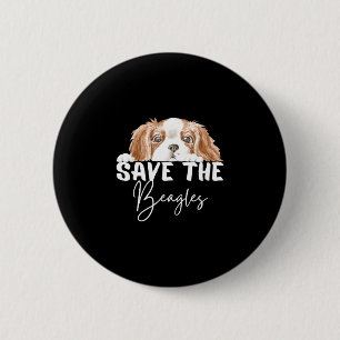 Save the beagles end animal for men women 6 cm round badge