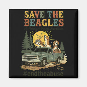 Save The Beagles End Animal Vintage Dog Magnet