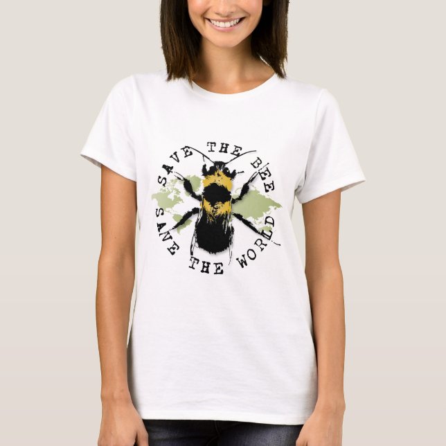 Save the Bee! Save the World! Medallion Collection T-Shirt (Front)