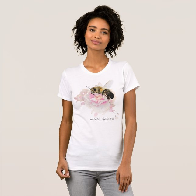 Save the Bee! Save the World! Pretty Bee T-Shirt (Front Full)