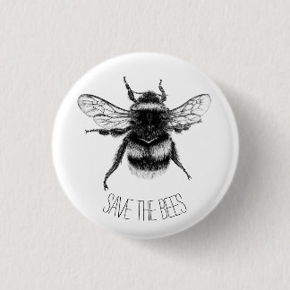 Save the Bees 3 Cm Round Badge