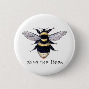Save the Bees 6 Cm Round Badge
