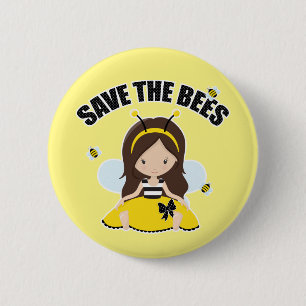 Save the Bees 6 Cm Round Badge