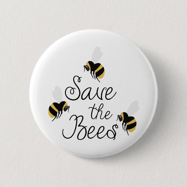 Save The Bees 6 Cm Round Badge (Front)
