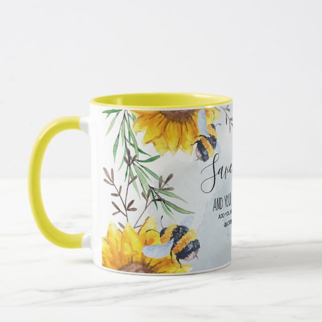 Save The Bees And You Save The World Personalised Mug (Left)