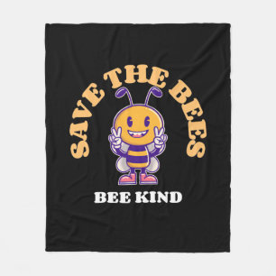 Save The Bees Be Kind Fleece Blanket