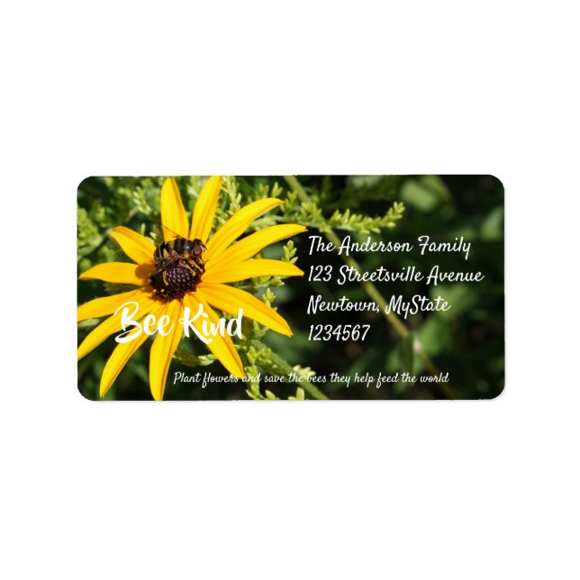 Save the Bees Be Kind Photograph Label (Front)