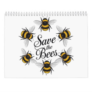 Save the bees bee kind flying insect science calendar