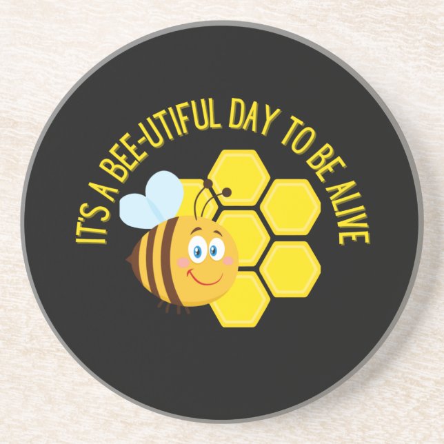 Save the Bees BEE Slogan Quotes Awareness Gifts Coaster (Front)