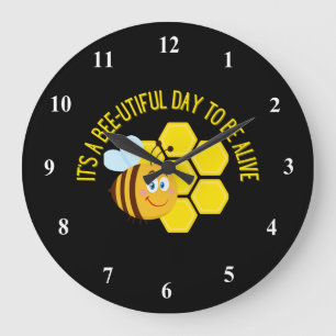Save the Bees BEE Slogan Quotes Awareness Gifts Large Clock