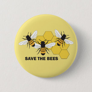 Save the Bees Beekeeper Button