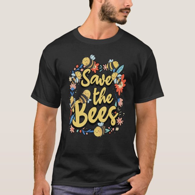 Save the bees Beekeeper cute honey bee costume whi T-Shirt (Front)