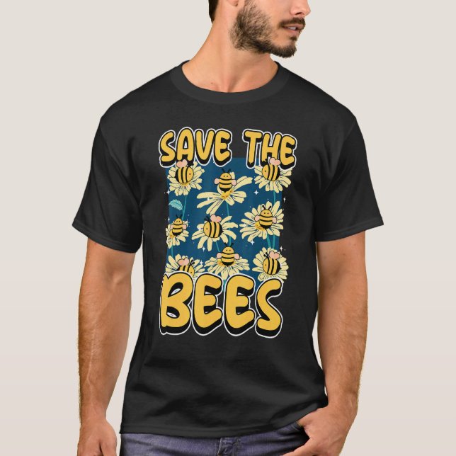 Save the bees Beekeeper cute honey bee costume whi T-Shirt (Front)