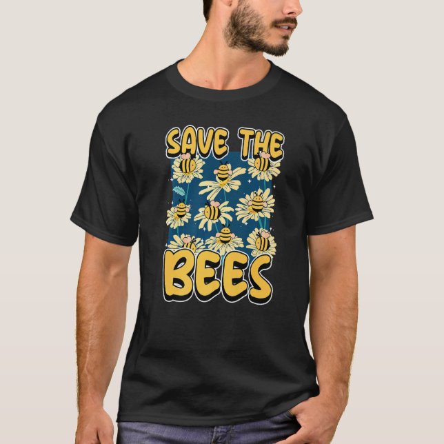 Save the bees Beekeeper cute honey bee costume whi T-Shirt (Front)