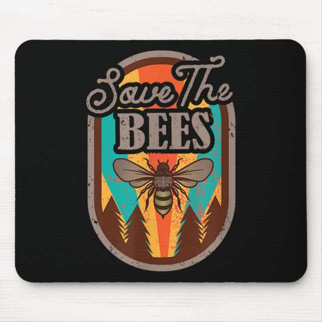 Save The Bees Beekeeper Environmental Protection _ Mouse Mat (Front)