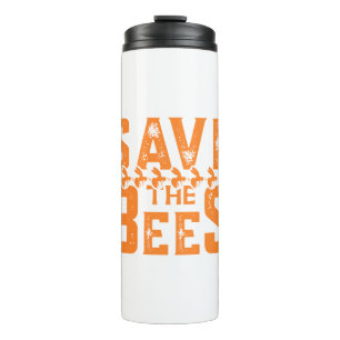 Save The Bees-bees-bee-nature-yellow-cute Thermal Tumbler