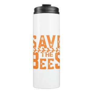 Save The Bees-bees-bee-nature-yellow-cute Thermal Tumbler