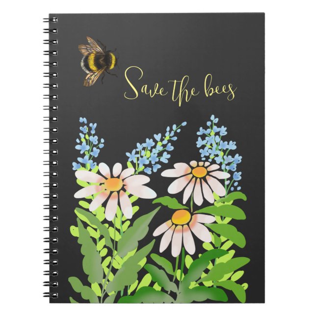 Save the bees, bumblebee notebook (Front)
