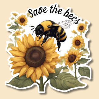 Save the Bees Bumblebee & Sunflowers Waterproof