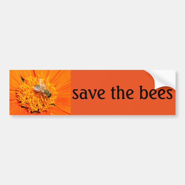 save the bees bumper sticker (Front)
