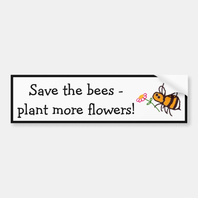 Save the bees car bumber sticker (Front)