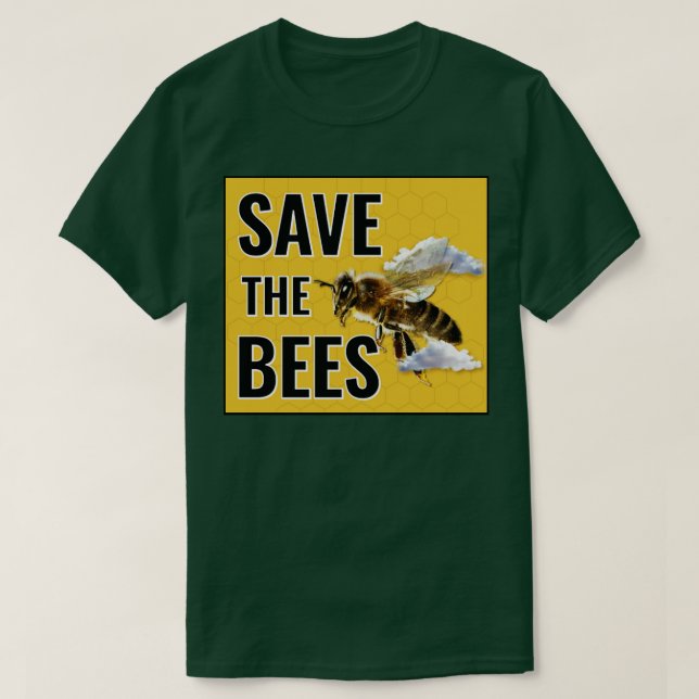Save The Bees Climate Change Activist T-Shirt (Design Front)
