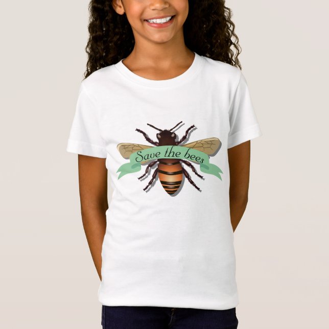Save the Bees Conservation Environment T-Shirt (Front)