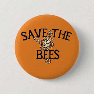 Save the Bees Cute Beekeepers sweet bee art 6 Cm Round Badge