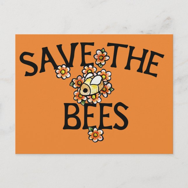 Save the Bees Cute Beekeepers sweet bee art Postcard (Front)