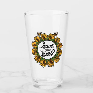 Save the Bees Earth day Glass